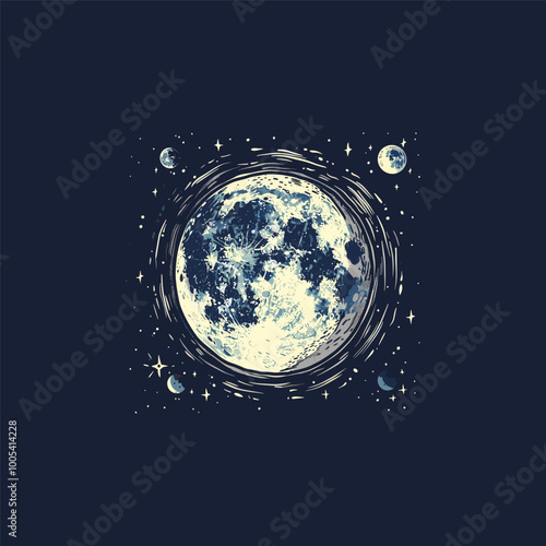 Beautiful full moon illustration