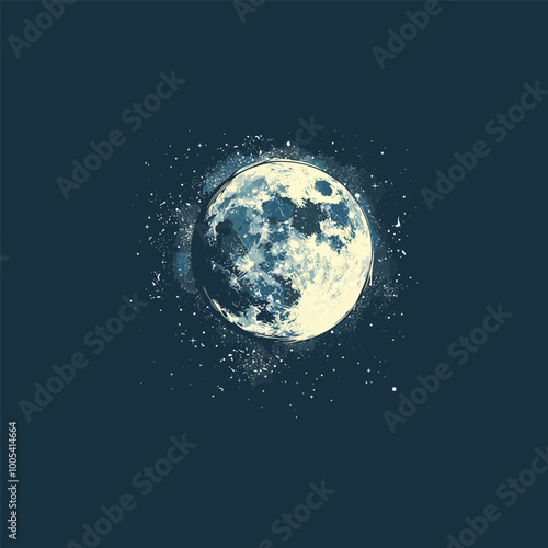 Beautiful full moon illustration