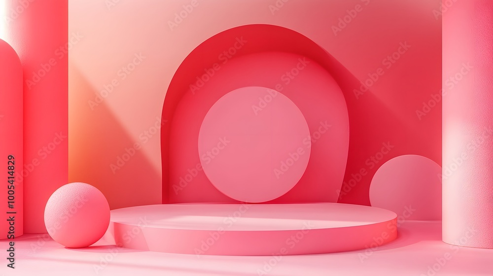Abstract pink geometry shape background. podium minimalist mock up scene. 3d rendering. Abstract pink geometry shape background. podium minimalist mock up scene. 3d rendering.