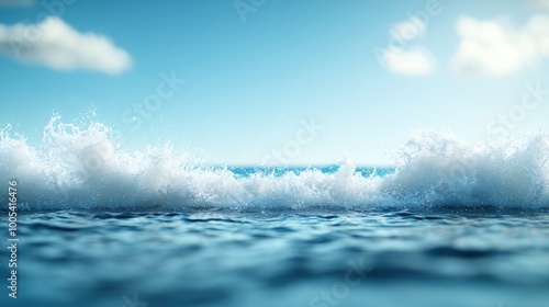 Serene Ocean Waves Under Clear Blue Sky