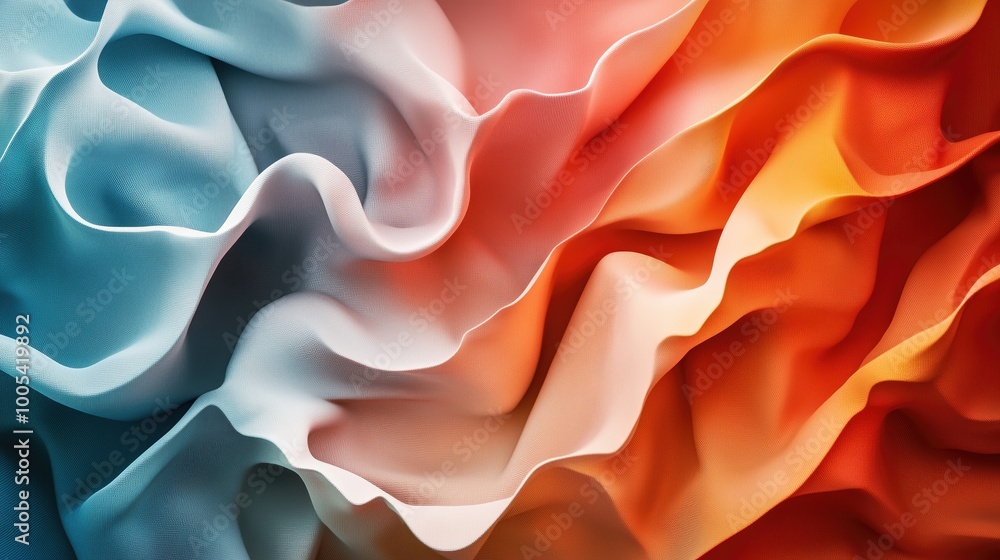 Obraz premium Abstract background of colorful silk fabric in wave shape 