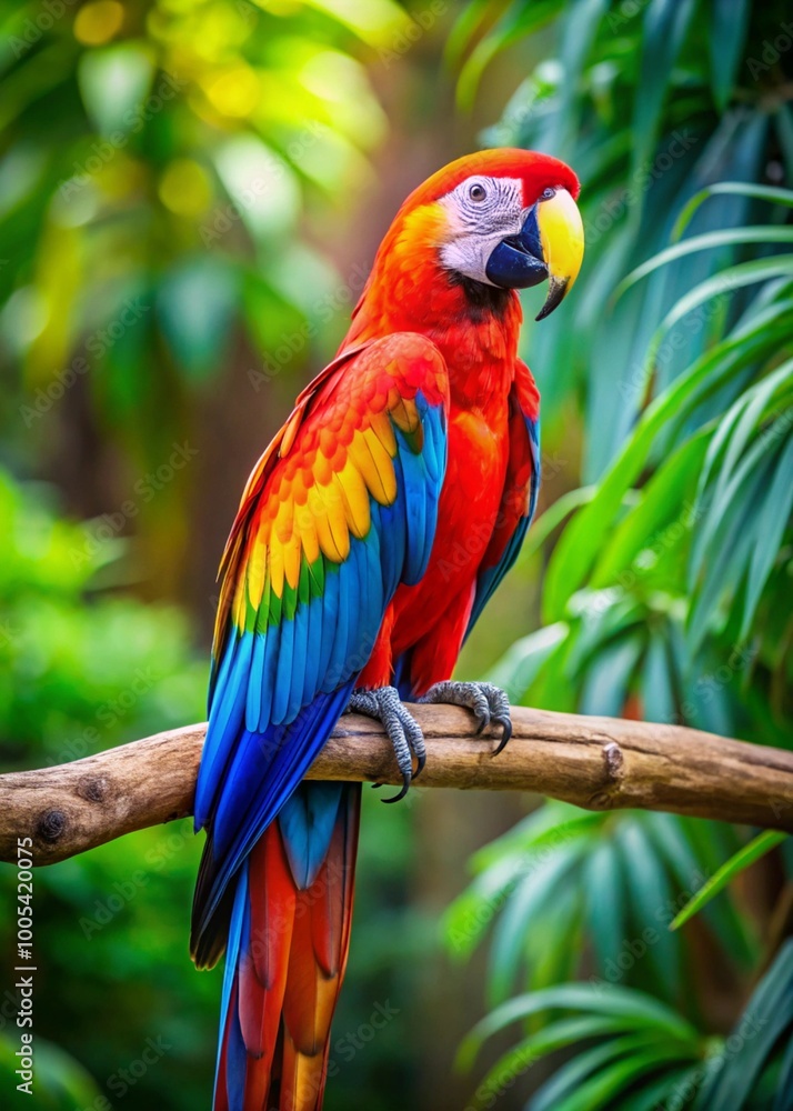 Exotic Ara Parrot Illustration - Nature's Colorful Bird Exotic Ara Parrot Illustration - Nature's Colorful Bird