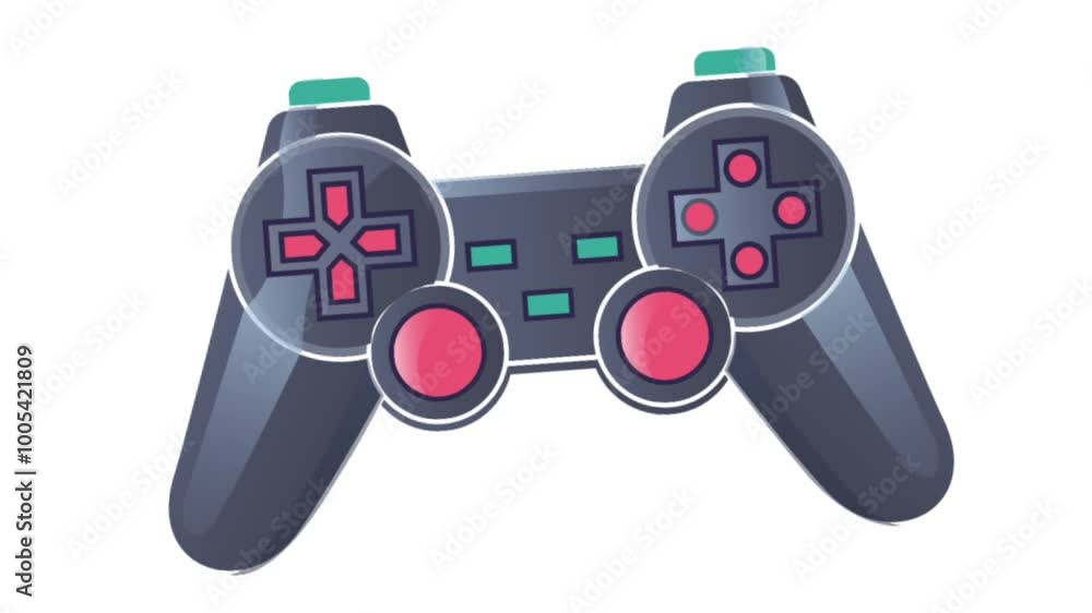 animation of game controller joystick moving right and left isolated on white animation of game controller joystick moving right and left isolated on white