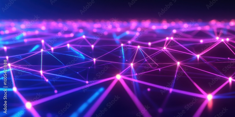 Fototapeta premium abstract background with glowing lines and stars