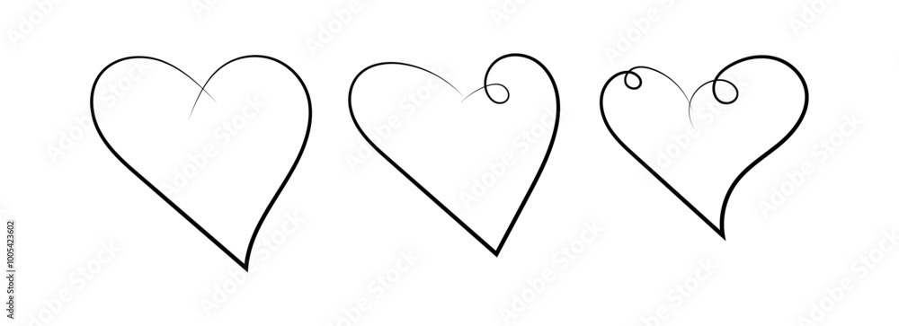 Hand drawn Doodle hearts sketch. Various different hand drawn heart icon love collection isolated on white background. Red heart symbol for Valentines Day. vector illustration Hand drawn Doodle hearts sketch. Various different hand drawn heart icon love collection isolated on white background. Red heart symbol for Valentines Day. vector illustration