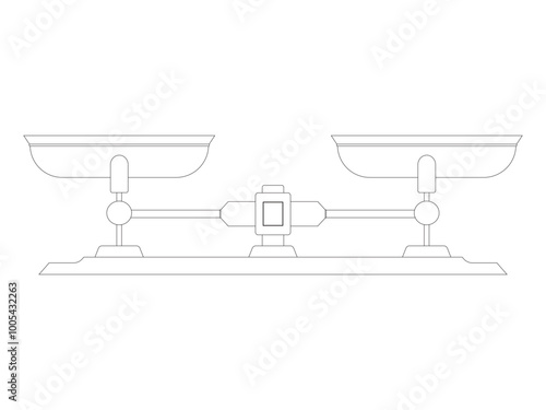 Weight balance scale tool measuring heaviness equal unequal analysis precision item design set outline