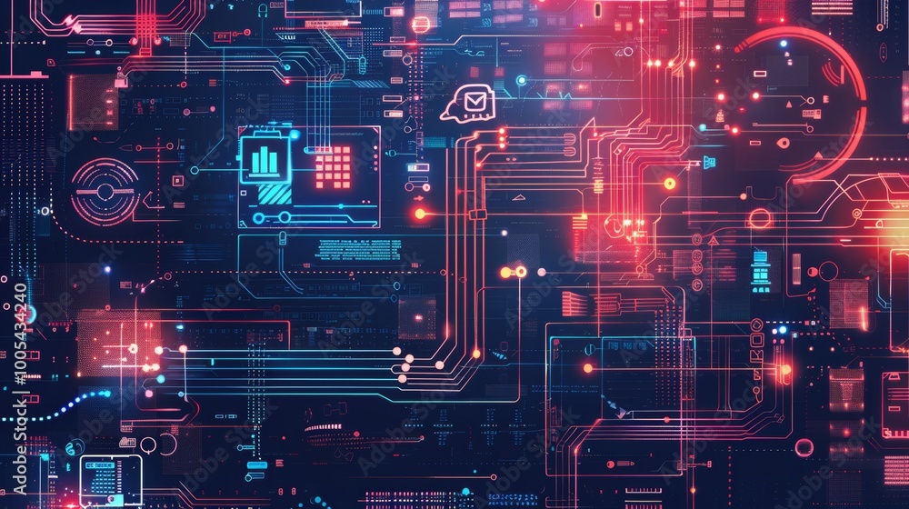 Obraz premium Patterned layout highlighting cyber safety.