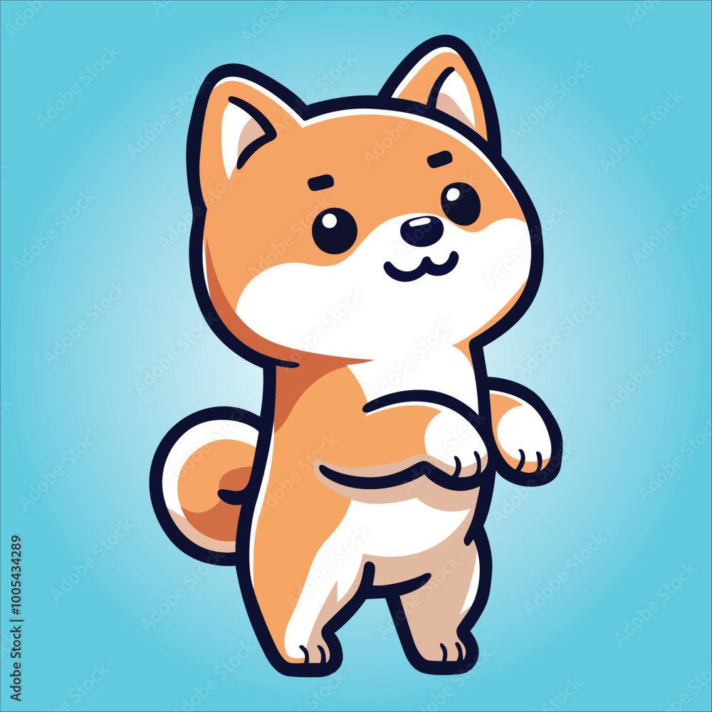 A Shiba Inu Dog Standing with Confidence Behind Legs - Dog Cartoon isolated vector illustration
A Shiba Inu Dog Standing with Confidence Behind Legs - Dog Cartoon isolated vector illustration