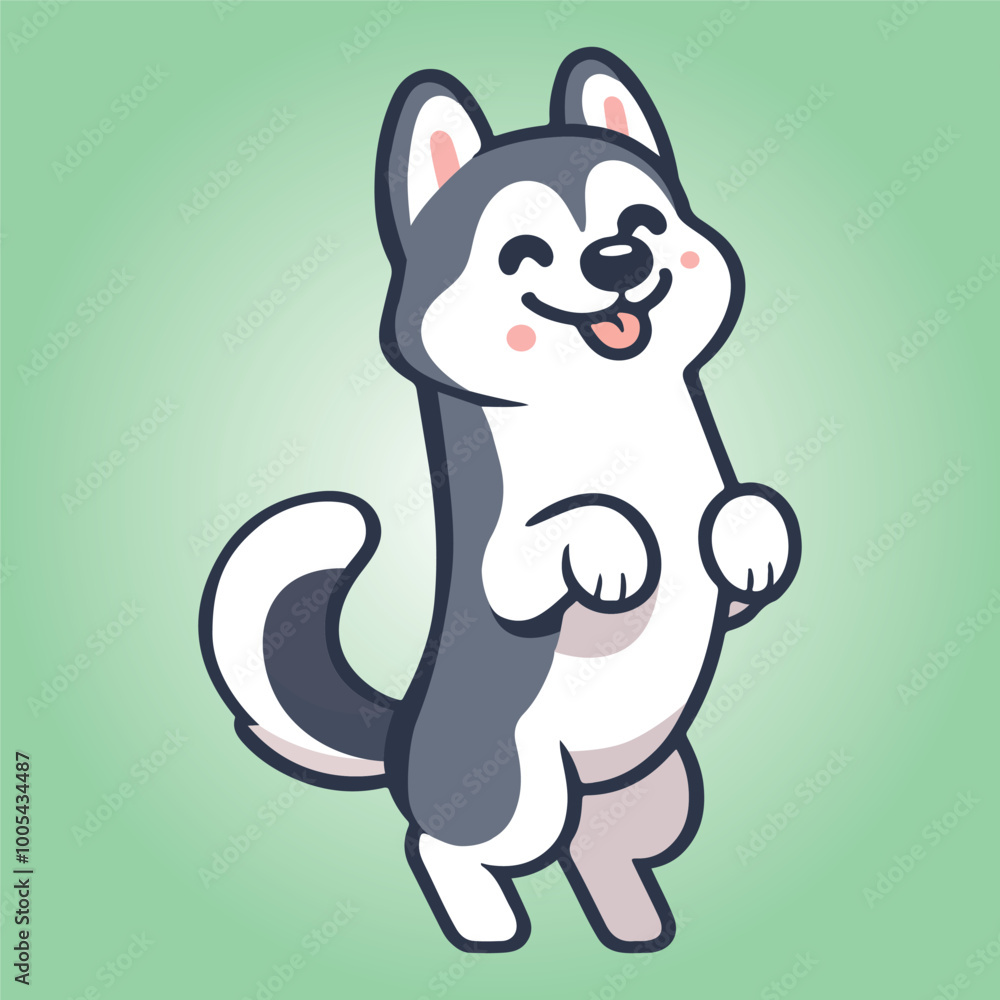 A Siberian Husky Dog Standing with Confidence Behind Legs - Dog Cartoon isolated vector illustration
A Siberian Husky Dog Standing with Confidence Behind Legs - Dog Cartoon isolated vector illustration