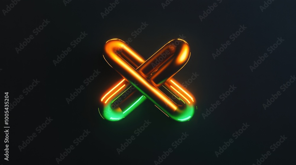 Abstract Intertwined Neon Shapes Abstract Intertwined Neon Shapes