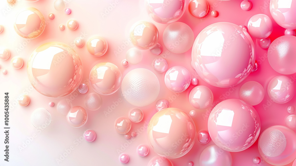 Delicate pink and white bubbles scattered across a soft pastel background Delicate pink and white bubbles scattered across a soft pastel background
