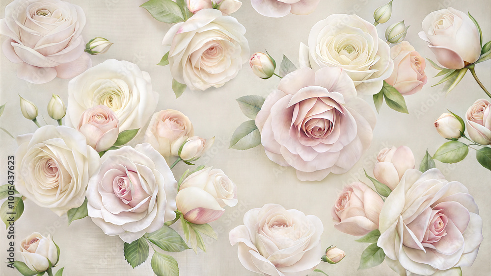 Delicate pastel roses arranged beautifully on a textured background for floral elegance
Delicate pastel roses arranged beautifully on a textured background for floral elegance