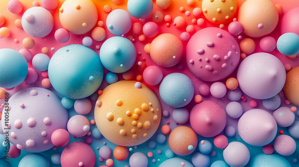 Colorful spheres create a vibrant abstract pattern on a smooth surface during daylight Colorful spheres create a vibrant abstract pattern on a smooth surface during daylight