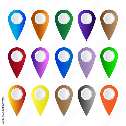 Location Map Marker Position Icons in Multiple Colors Map Location Marker vector set