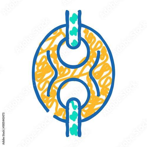 puffed mariner chain doodle icon sketch vector. puffed mariner chain sign. isolated symbol illustration