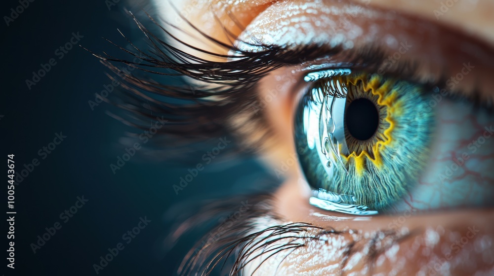 Close-Up of Vibrant Blue Eye with Intricate Details Close-Up of Vibrant Blue Eye with Intricate Details