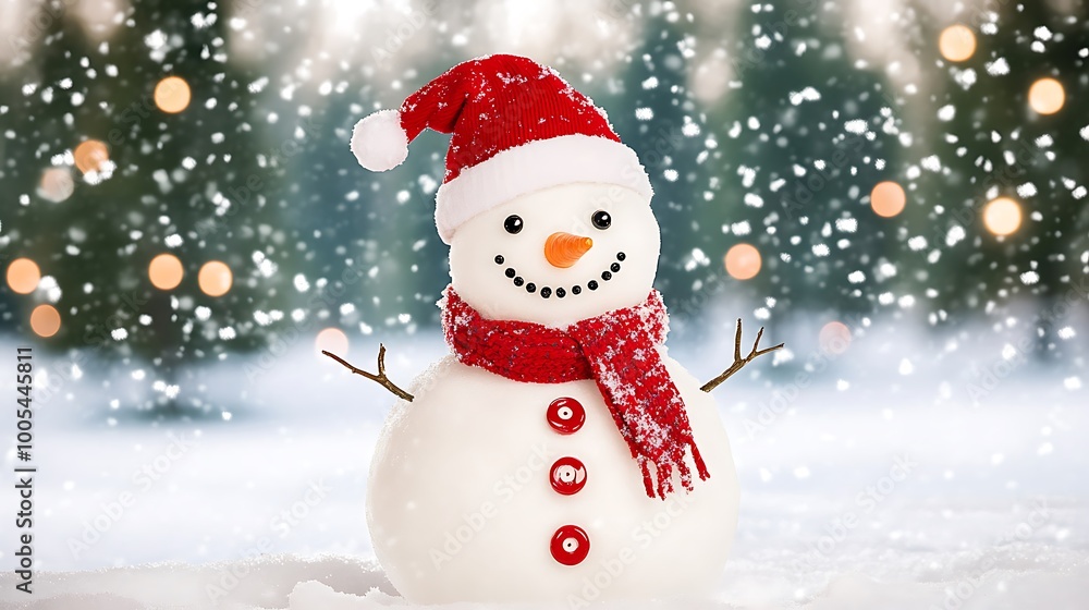 A Charming Snowman Decorated with Holly and a Scarf Bringing Joy to Winter Wonderland A Charming Snowman Decorated with Holly and a Scarf Bringing Joy to Winter Wonderland