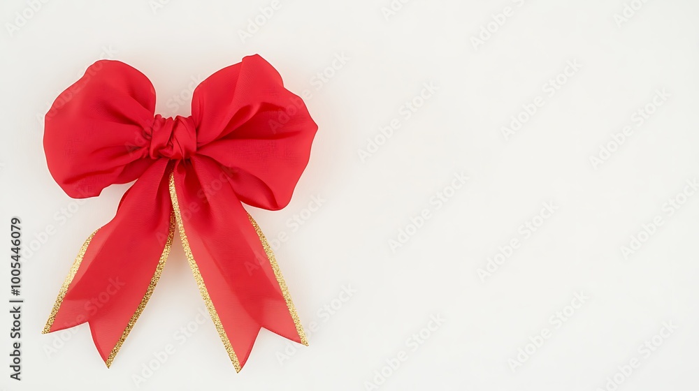A Beautiful Red Bow Perfect for Gifts and Decorations A Beautiful Red Bow Perfect for Gifts and Decorations