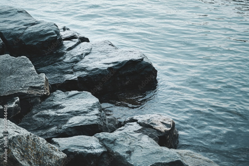 Rocky Formation Situated in Proximity to a Body of Water Rocky Formation Situated in Proximity to a Body of Water