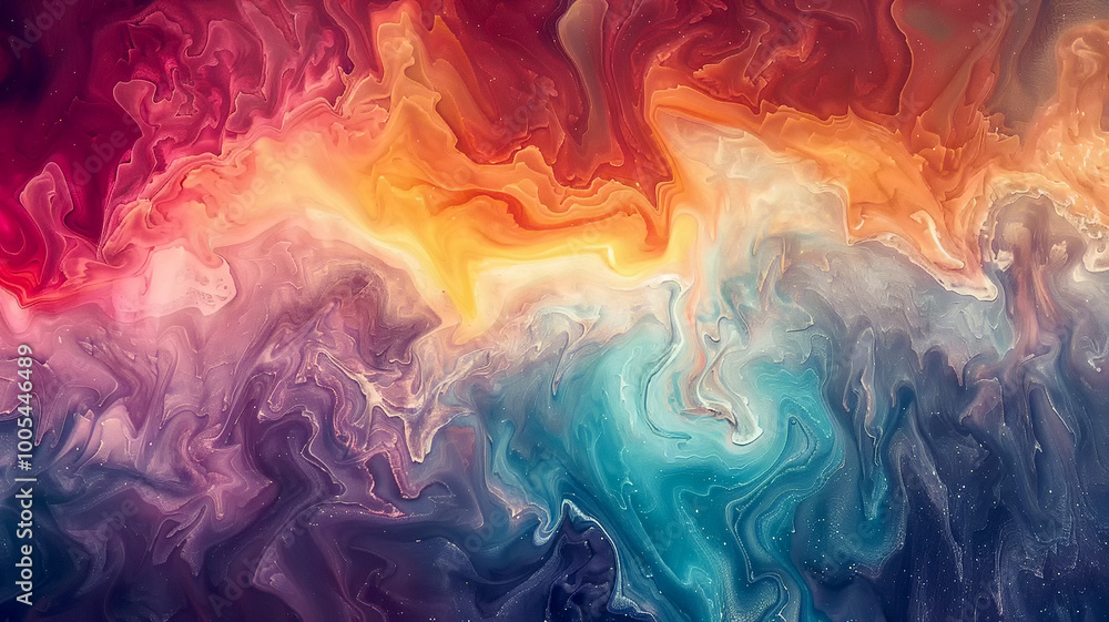 Vibrant swirls of color blend beautifully in an abstract design of energetic hues Vibrant swirls of color blend beautifully in an abstract design of energetic hues