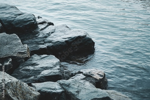 Rocky Formation Situated in Proximity to a Body of Water