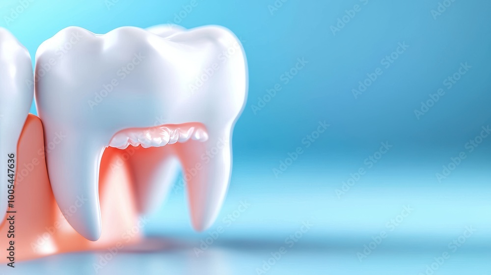 Close-Up of Healthy White Tooth on Blue Background Close-Up of Healthy White Tooth on Blue Background