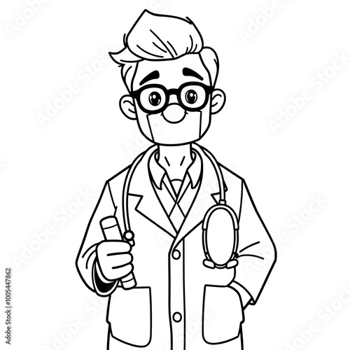 cartoon doctor with stethoscope