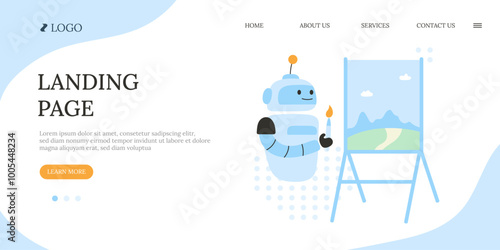 Artificial intelligence robot landing page