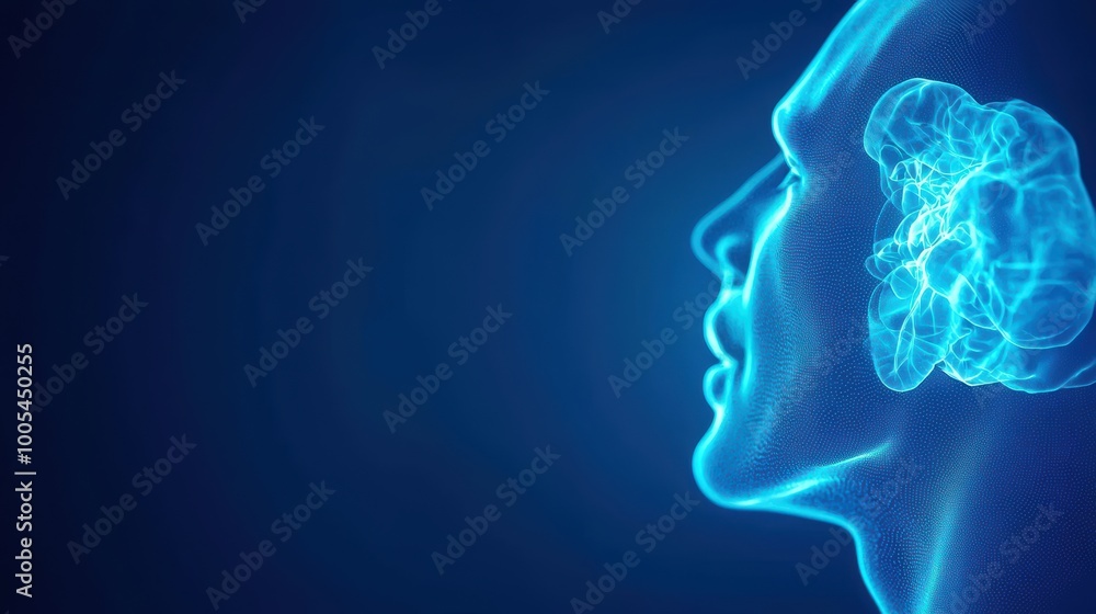 Obraz premium Futuristic Digital Representation of Human Thought