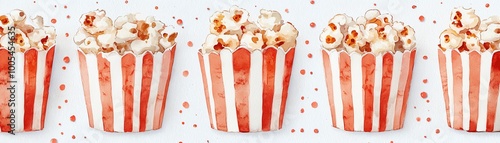 Colorful popcorn boxes filled with fluffy popcorn, perfect for movie nights and snack time. Fun and vibrant design for any occasion.