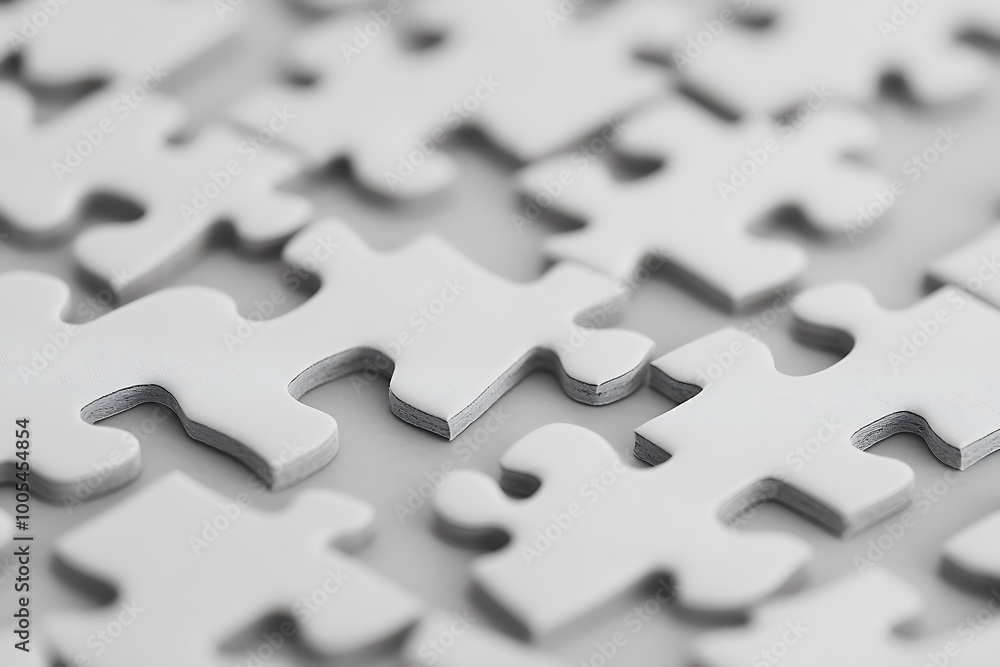Close up of white jigsaw for business concept Close up of white jigsaw for business concept