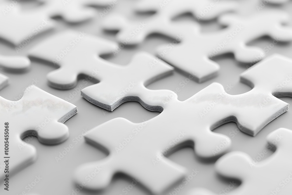 Close up of white jigsaw for business concept Close up of white jigsaw for business concept