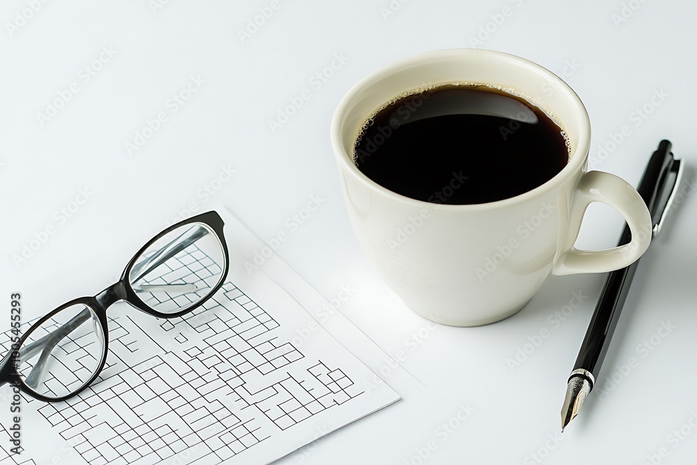 A working desk in a break time A working desk in a break time