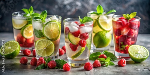 Sparkling Summer Refreshment with Lime and Raspberry Delights