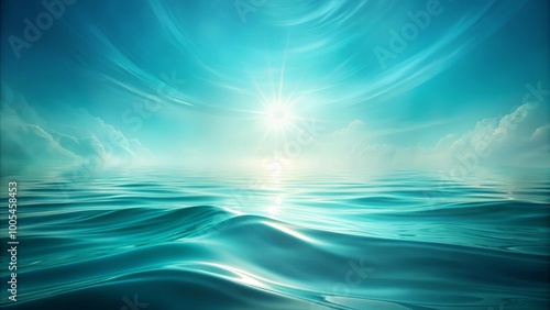 Sea of Tranquility, a serene ocean reflecting the ethereal glow of a distant sun