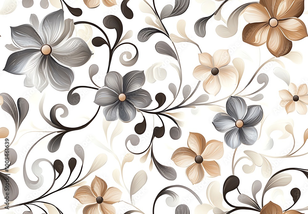 A seamless pattern of beautiful flowers A seamless pattern of beautiful flowers