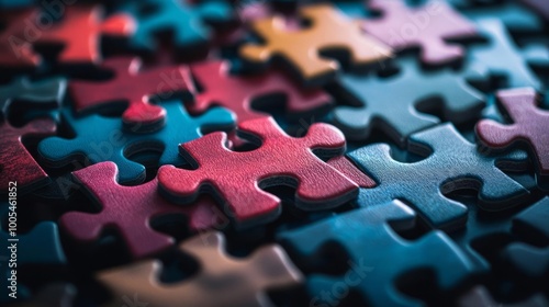 Wallpaper Mural Colorful jigsaw puzzle pieces scattered on the table, Puzzle pieces forming a brand identity Torontodigital.ca