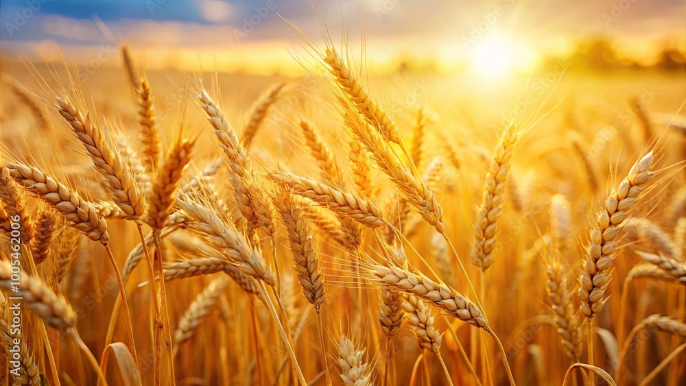 Golden Wheat Field Glowing in the Sunset Light Golden Wheat Field Glowing in the Sunset Light