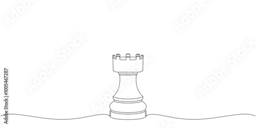 Chess pawn rook line vector design