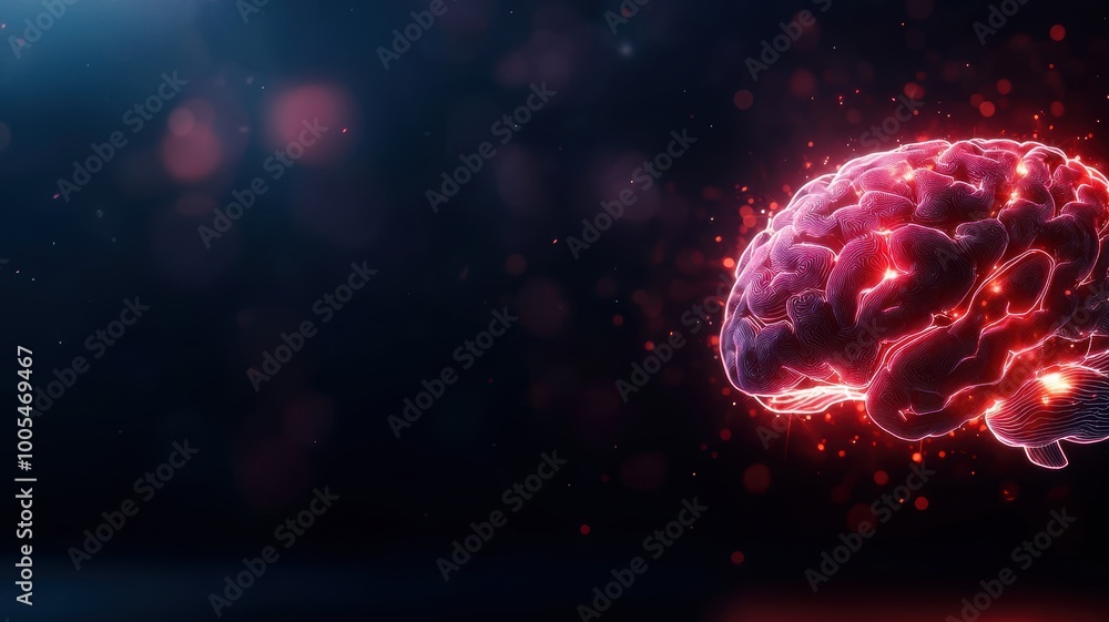 Abstract Digital Glitch of Human Brain Concept Abstract Digital Glitch of Human Brain Concept