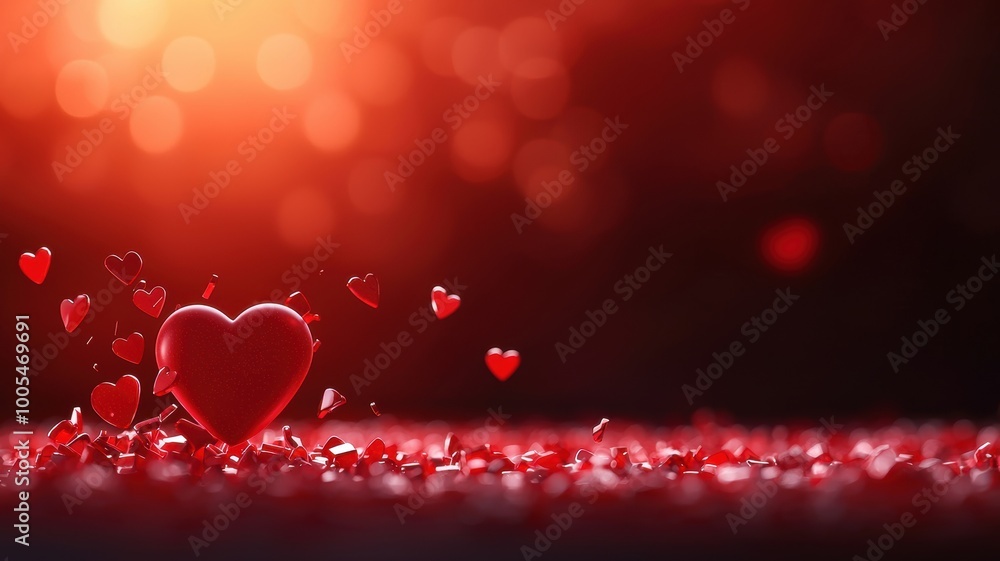 Emotional Heart in Turmoil with Floating Hearts Emotional Heart in Turmoil with Floating Hearts