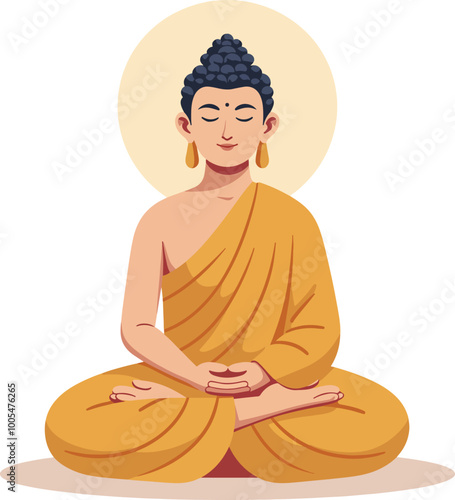 Serene Buddha Illustration – Spiritual and Tranquil Design for Meditation and Wellness Projects