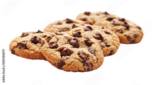 chocolate chip cookies on a transparent background