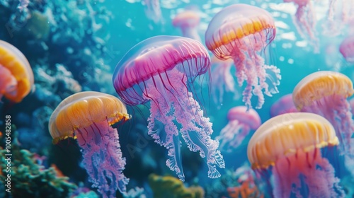 Jellyfish Swimming in Aquarium