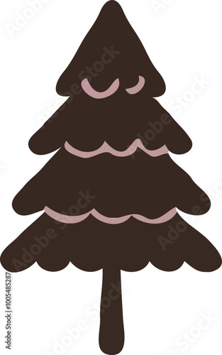 Brown Christmas tree icon