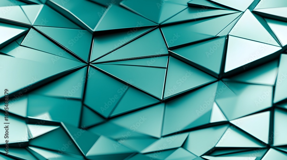 Abstract geometric pattern with turquoise triangular shapes and 3d effect Abstract geometric pattern with turquoise triangular shapes and 3d effect
