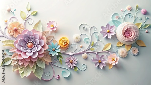 Whimsical Paper Flowers in a Delicate Spring Arrangement