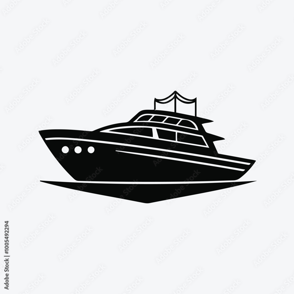 Fishing on a boat silhouette vector. Fishing on a boat silhouette vector.