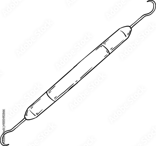 sketch dental probe