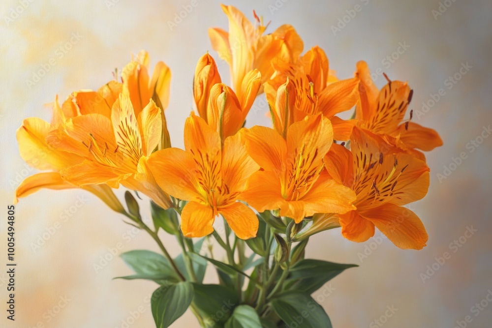 Fototapeta premium Orange flowers on a table
